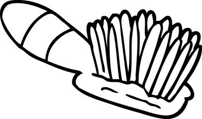 black and white cartoon hair brush