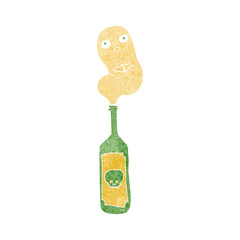 cartoon ghost in bottle