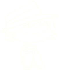 Relaxed Man Chalk Drawing