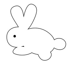 Childish Rabbit. Hand Drawing Kids Style Hare Illustration