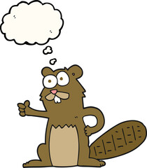 thought bubble cartoon beaver