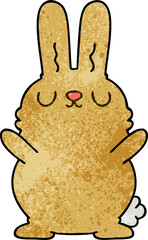 quirky hand drawn cartoon rabbit