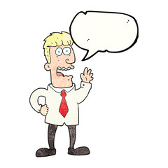 speech bubble textured cartoon businessman