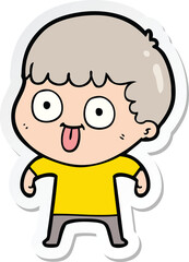 sticker of a cartoon man staring