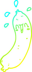 cold gradient line drawing happy cartoon sausage