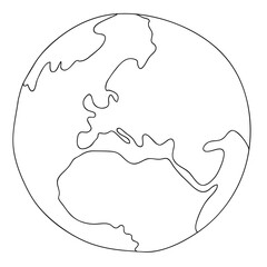 Earth Hand Drawn Outline Icon. Simple World Illustration