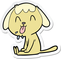 sticker of a cute cartoon dog