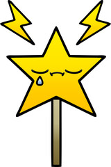 gradient shaded cartoon magic wand