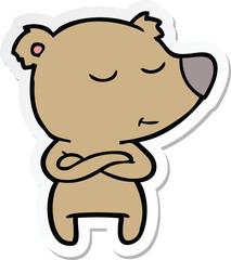 sticker of a happy cartoon bear
