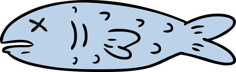 cartoon doodle of a dead fish