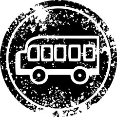 school bus distressed icon
