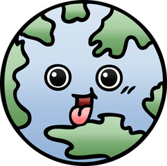 gradient shaded cartoon planet earth