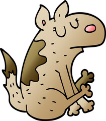 cartoon doodle dog sitting