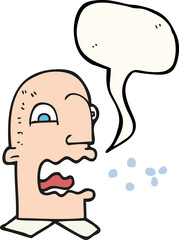 speech bubble cartoon burping man