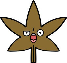 cute cartoon autumnal leaf