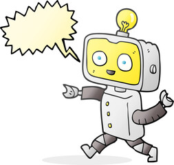 speech bubble cartoon little robot