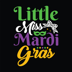 Little Miss Mardi Gras Shirt Print, Mardi Gras 2023 Shirt