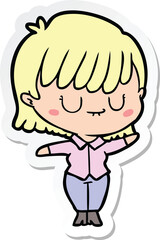 sticker of a cartoon woman