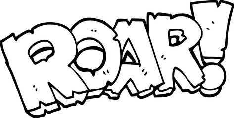 line drawing cartoon roar sign