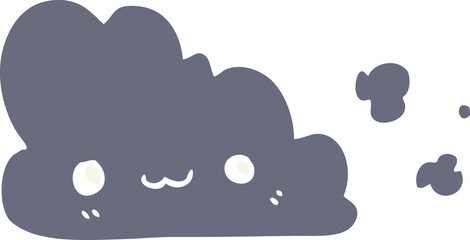 cute flat color style cartoon cloud