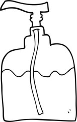 black and white cartoon pump bottle