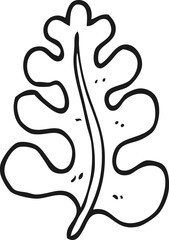 black and white cartoon leaf