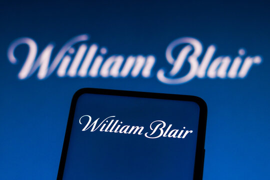 February 16, 2023, Brazil. In this photo illustration the William Blair & Company logo seen displayed on a smartphone.
