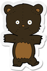 sticker of a cute cartoon black bear