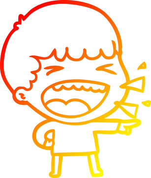 recommend clip art: warm gradient line drawing cartoon laughing man