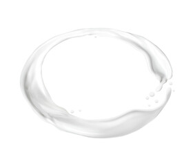 Splash of milk or cream arranged in a circle isolated on white background