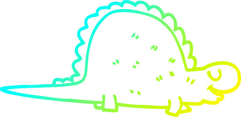 cold gradient line drawing cartoon prehistoric dinosaur