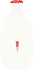 cute flat color style cartoon milk bottle