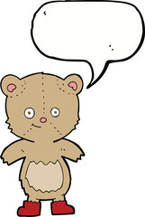 cartoon cute teddy bear with speech bubble