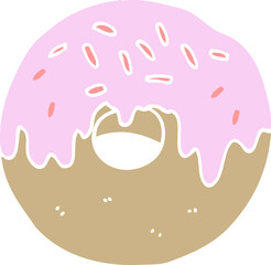flat color style cartoon donut