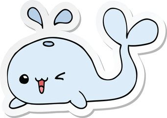 sticker of a cartoon whale