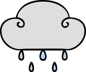 quirky hand drawn cartoon rain cloud