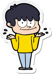 sticker of a happy cartoon man