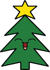 Obraz premium cute cartoon christmas tree