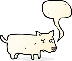 cartoon little dog with speech bubble