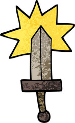 grunge textured illustration cartoon sword