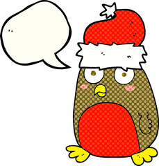 comic book speech bubble cartoon christmas robin