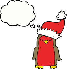 thought bubble cartoon christmas robin