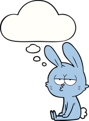 cute cartoon rabbit and thought bubble