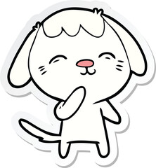 sticker of a happy cartoon dog