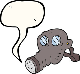 speech bubble cartoon gas mask