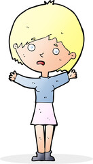 cartoon worried woman