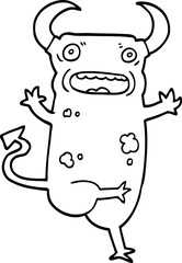line drawing cartoon demon
