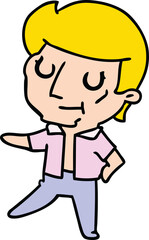 cartoon of kawaii older man