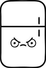 line drawing cartoon fridge freezer