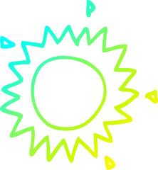 cold gradient line drawing cartoon sun